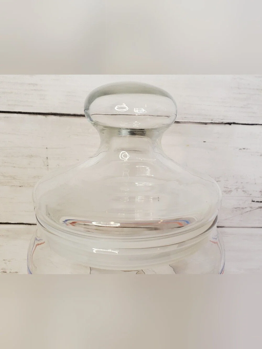 Vintage Luminarc Style Goose Hearts Glass Canister Jar w Lid Cottagecore 8x4